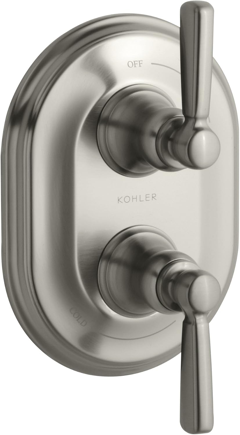 Up To 40% OFF KOHLER K-T10594-4-SN Bancroft Stacked Thermostatic Trim with Metal Lever Handle, Valve Not Included, Vibrant Polished Nickel