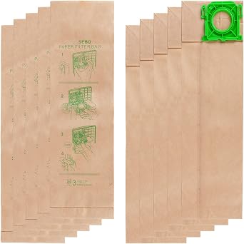 10 Pack Vacuum Bags Compatible with Windsor Sensor G & C Series G1 C2 C3 X12 X15 Versamatic Plus Sebo uprights replacement for 5300REP
