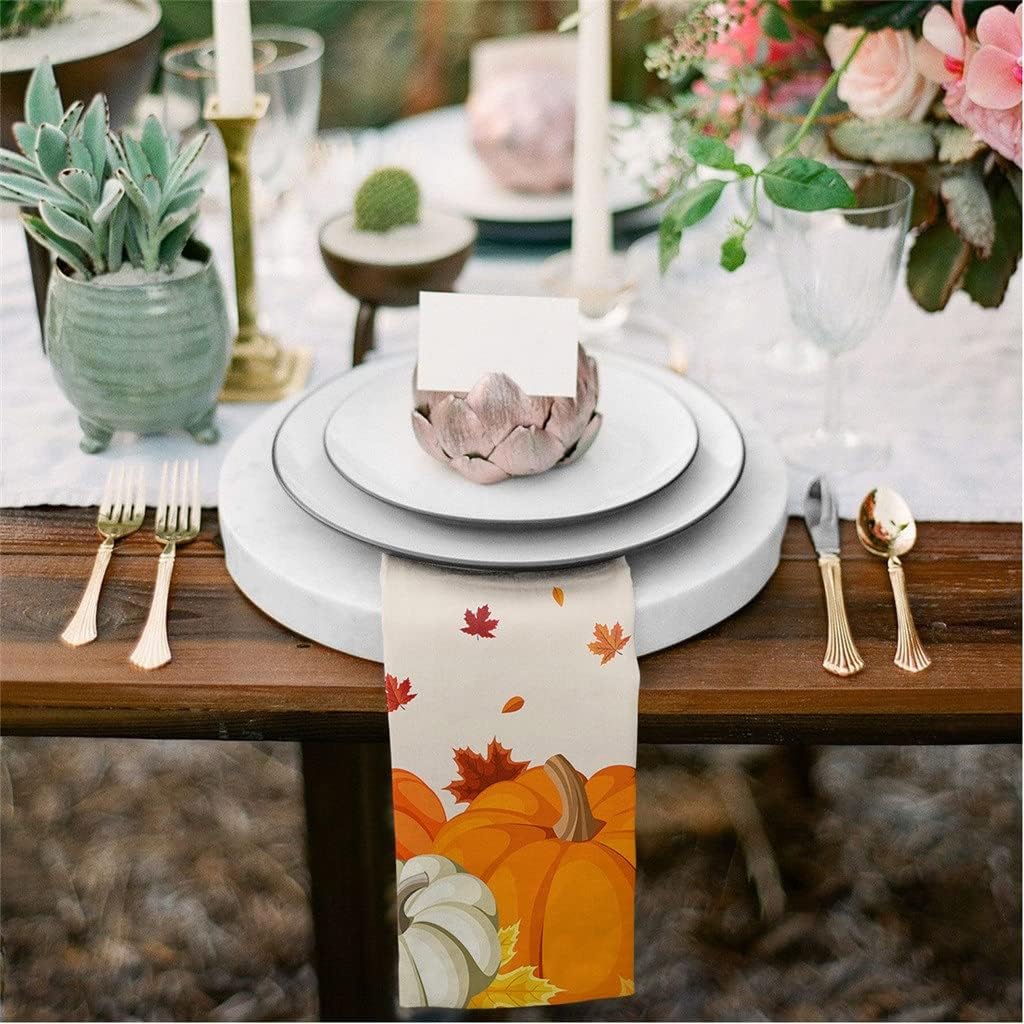 Autumn Maple Leaf Cloth Napkins Set Festive Banquet Wedding Decor Tea Towel Kitchen Dinner Table(8pcs)