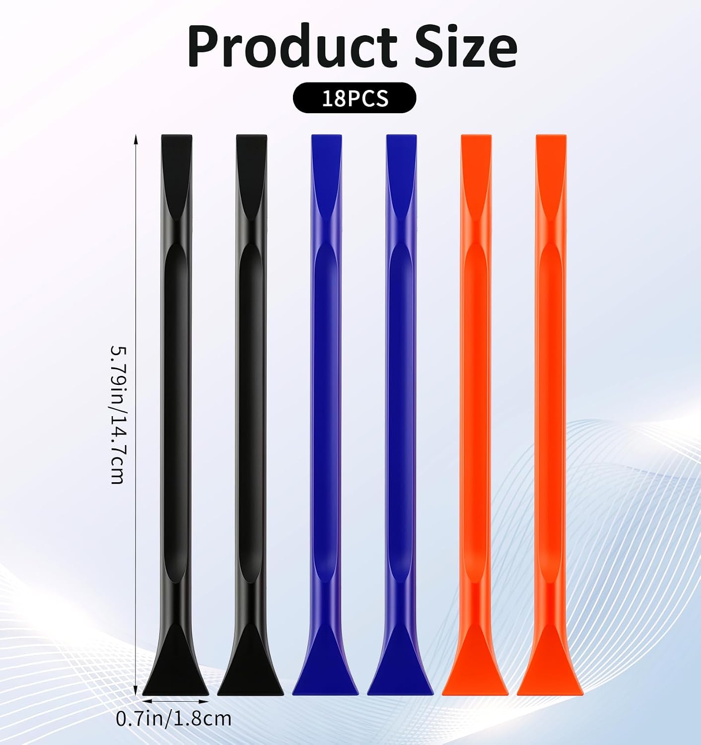 18 Pcs Car Detailing Picks, Detailing Picks Non-Scratch Plastic | for Tight Spaces & Crevices, Multi-Purpose Cleaner for Paint, Stickers, Oil Stains (Black, Blue, Orange)
