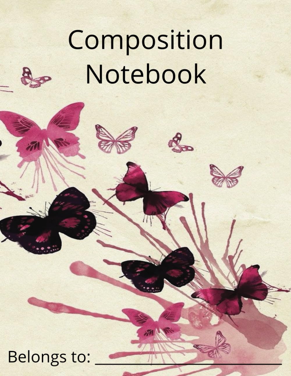 Cahier de composition papillon ligné - Carnet de notes esthétique - 2