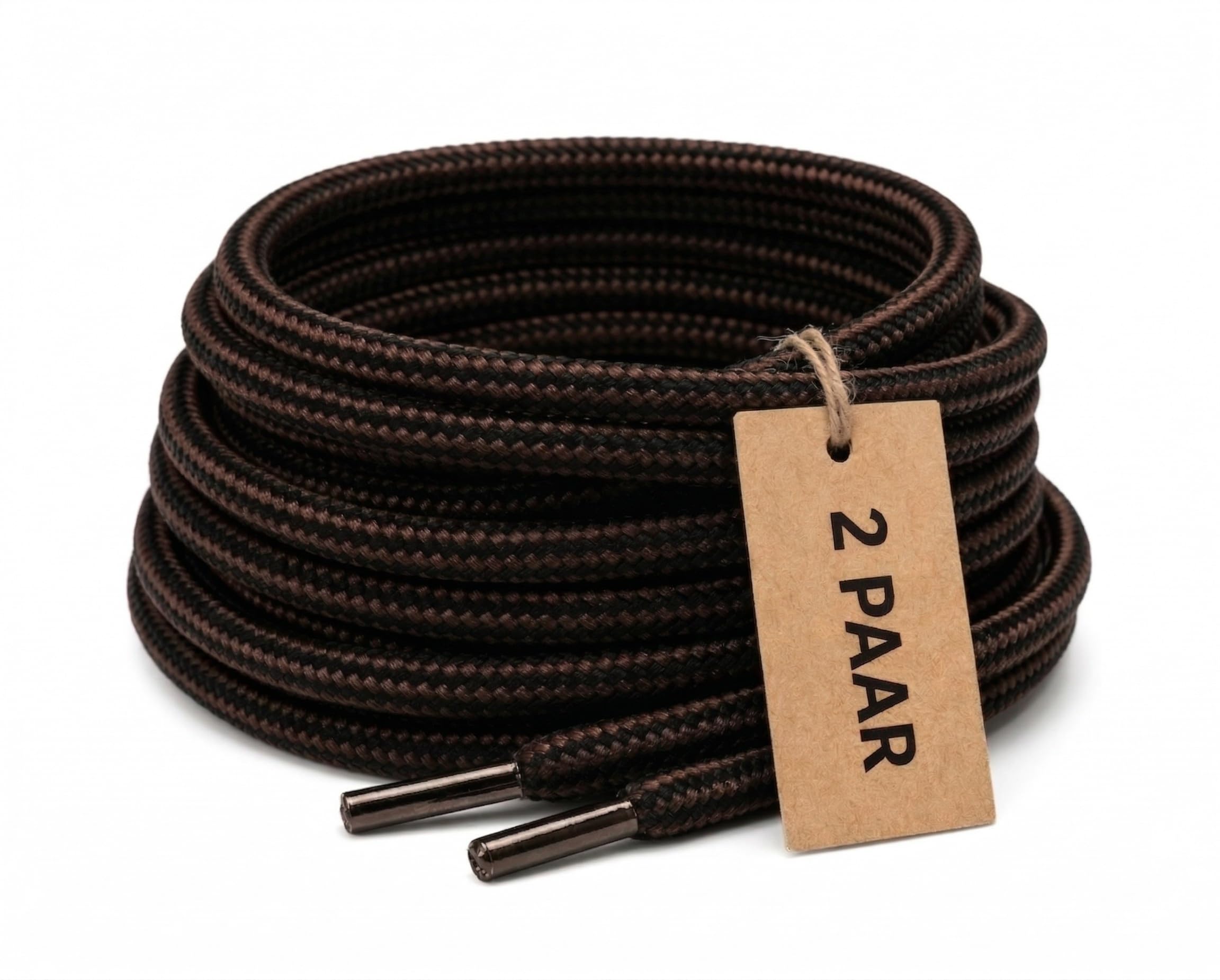 CUBSER - Premium Runde Schnürsenkel [2 Paar] – Reißfeste Schuhbänder aus Polyester für Wanderschuhe, Trekkingschuhe, Arbeitsschuhe, Stiefel & Outdoorschuhe – Längen 70-200 cm (Ø4,5 mm)