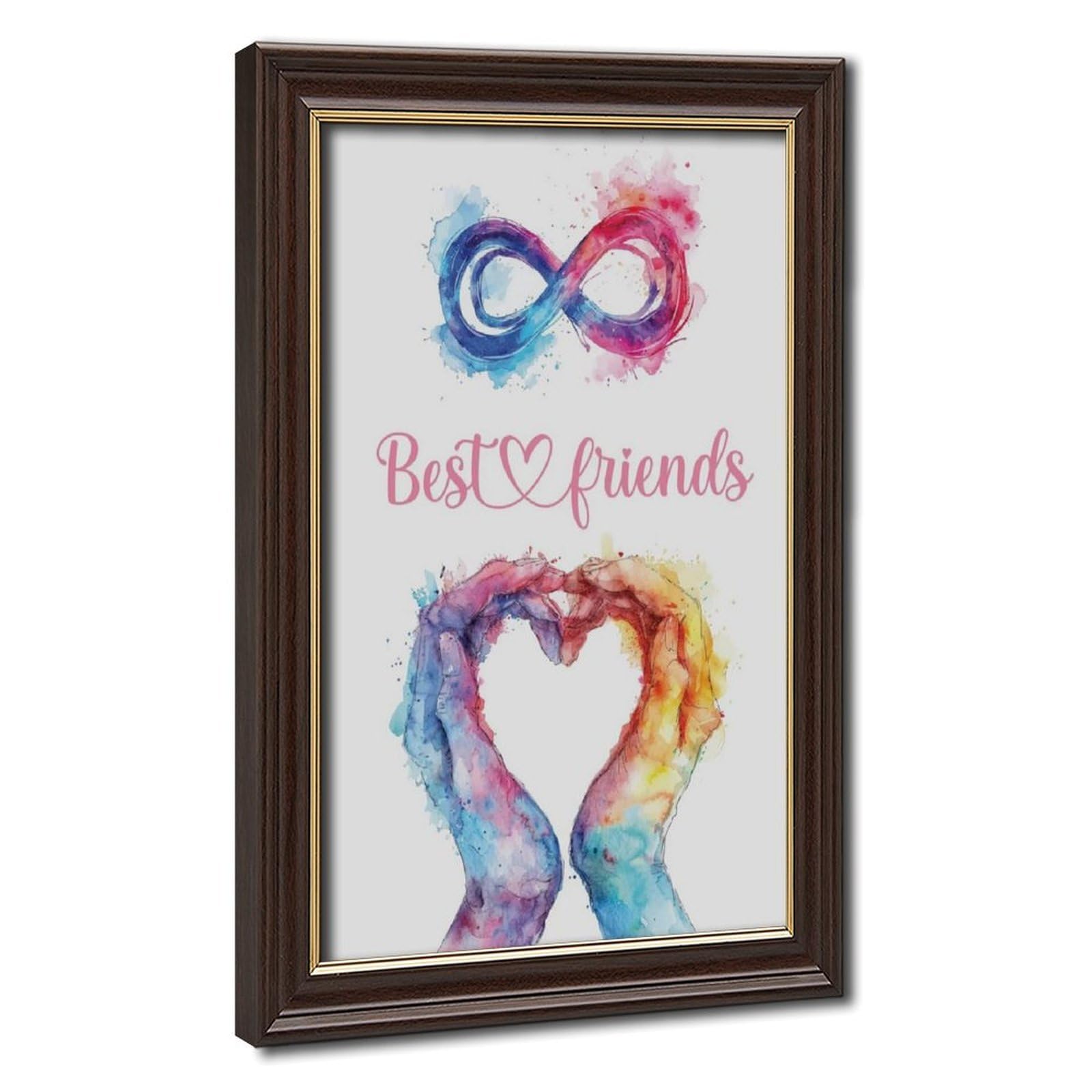 Acquerello Cuore Pittura Tema di Amicizia Infinita Tela Poster Camera Da Letto Decorazione Paesaggio Ufficio Camera Decorazione Regalo 61 cm L X 91,4 cm W