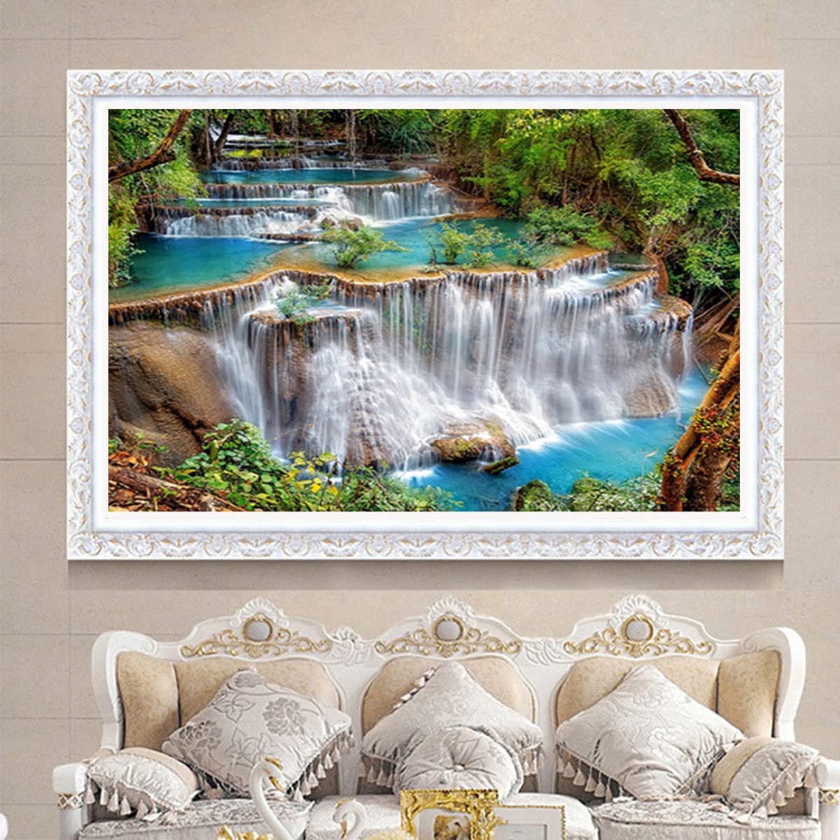 Instarry 5D diamentowe malowanie Duży Diamond Painting Mozaika Kryształ Dekoracje do Salonu Krajobraz Wodospadu 120x50 cm