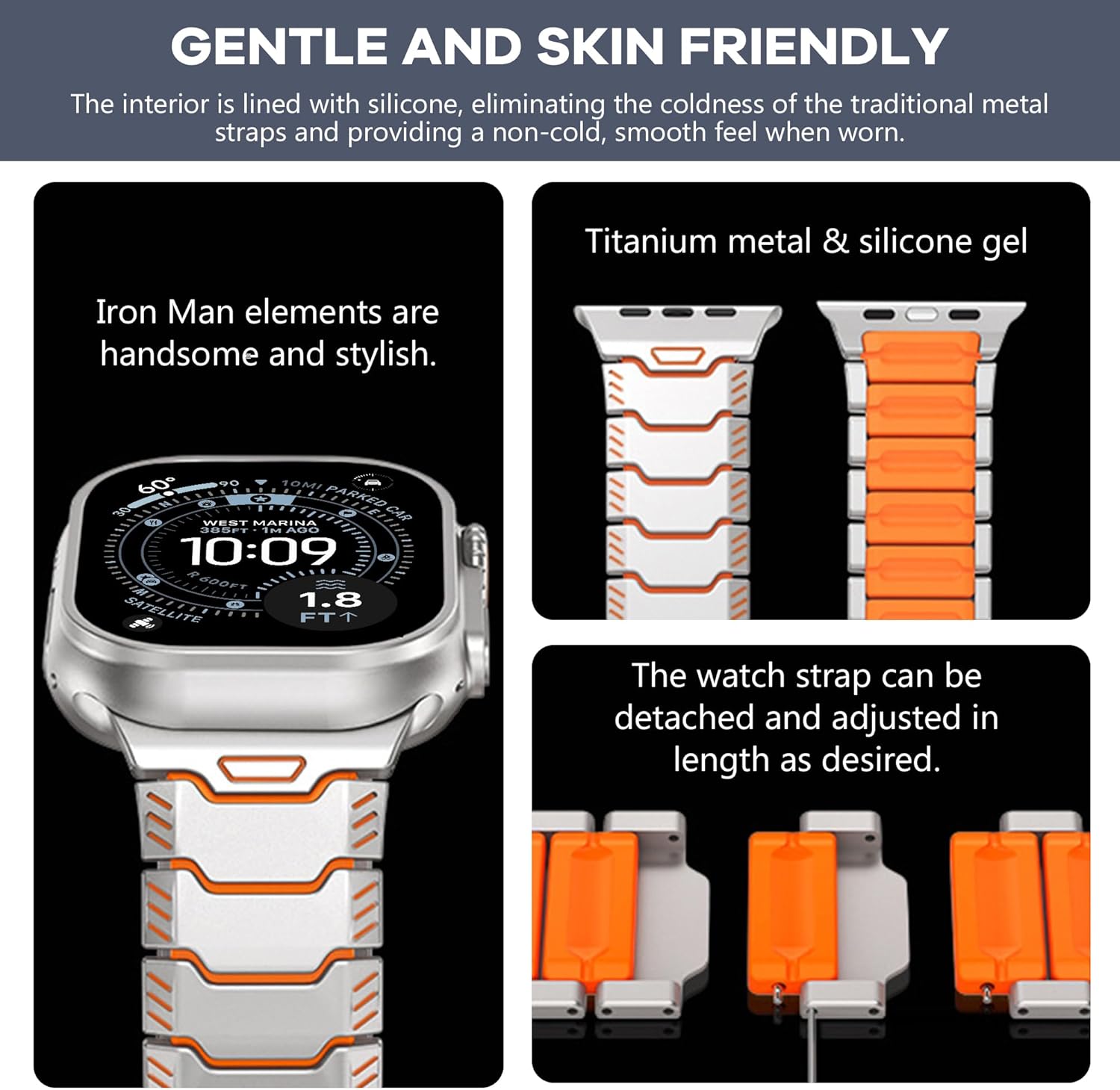 Titanium Watch Band Compatible with Apple Watch Ultra 3/2/1 (49mm) & Series 11/10 46mm 45mm 44mm 42mm SE 3/2/1 9 8 7 6 5 4, Lightweight Military-Grade Durable Metal Strap,Premium Color Match for Men