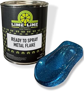 LiME LiNE Sky Blue Metal Flake Automotive Basecoat- No Reducer Needed, Ready to Spray 1 Pint