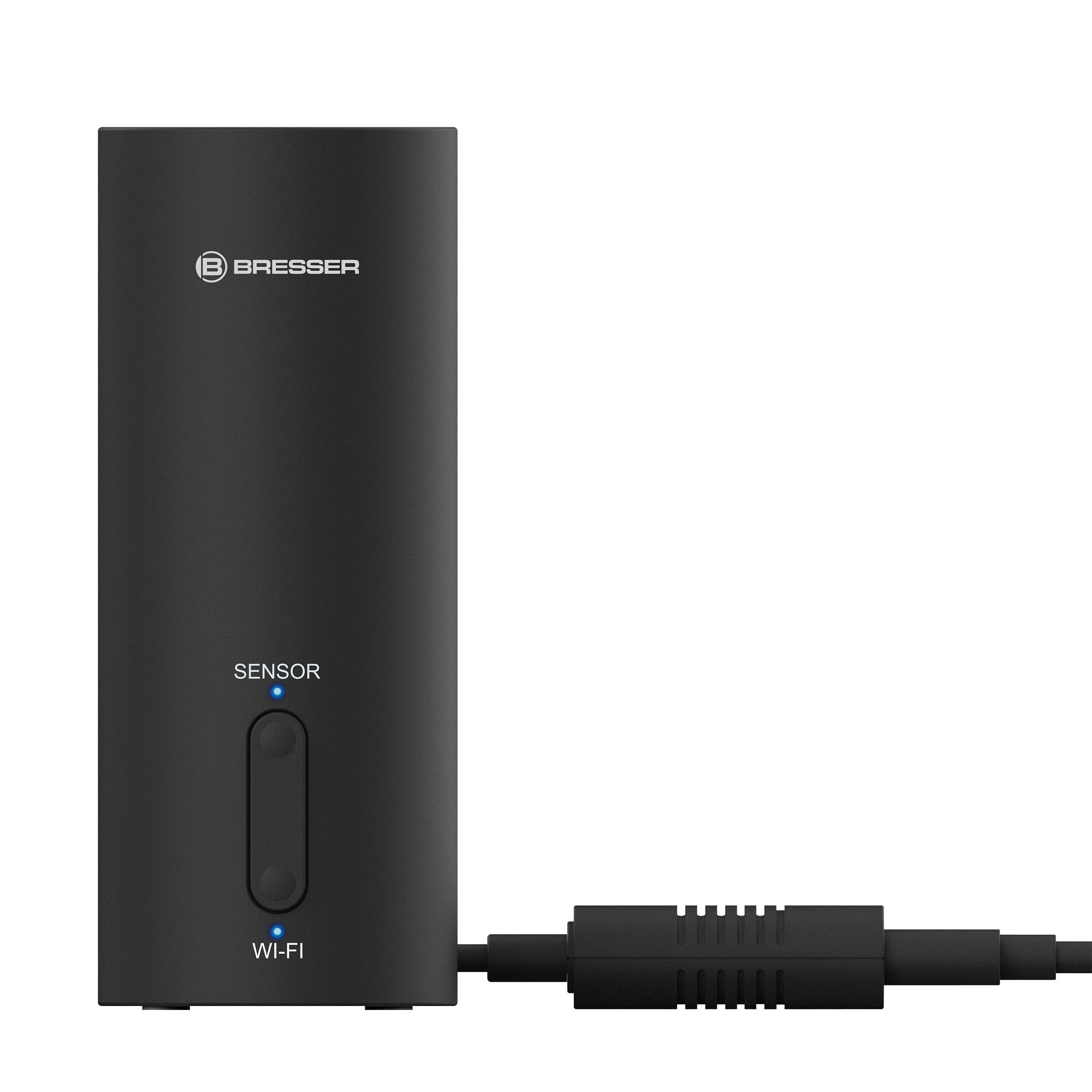 Bresser Stacja pogodowa WLAN Gateway El Niño, 7 w 1, profesjonalny czujnik, temperatura zewnętrzna, wilgotność powietrza | Temperatura wewnętrzna i zewnętrzna, wilgotność, deszczomierz, wiatromierz, ciśnienie, aplikacja, UV, światło