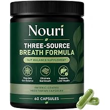 Nouri Three Source Breath Formula, Gut Balance Supplement with Probiotics, Digestive Enzymes & Plant Extracts, Support Gut Balance, Fresh Breath & Liver Health