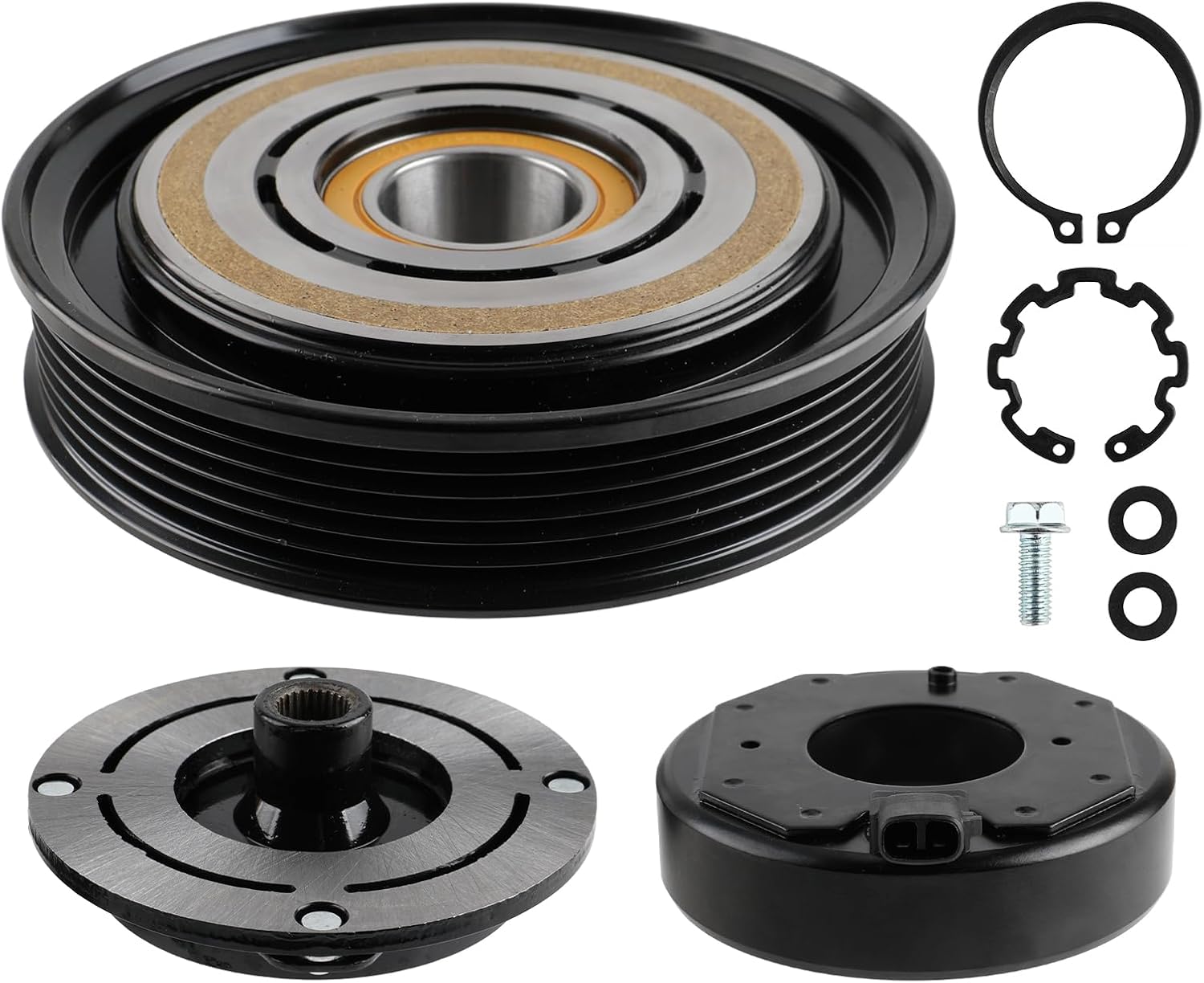 MOTOALL 38810RCAA01 A/C Compressor Clutch Kit Fit for Honda Accord 2003-2007 for Odyssey 2005-2007 for Pilot 2005-2008 for Acura MDX TL 2003-2008