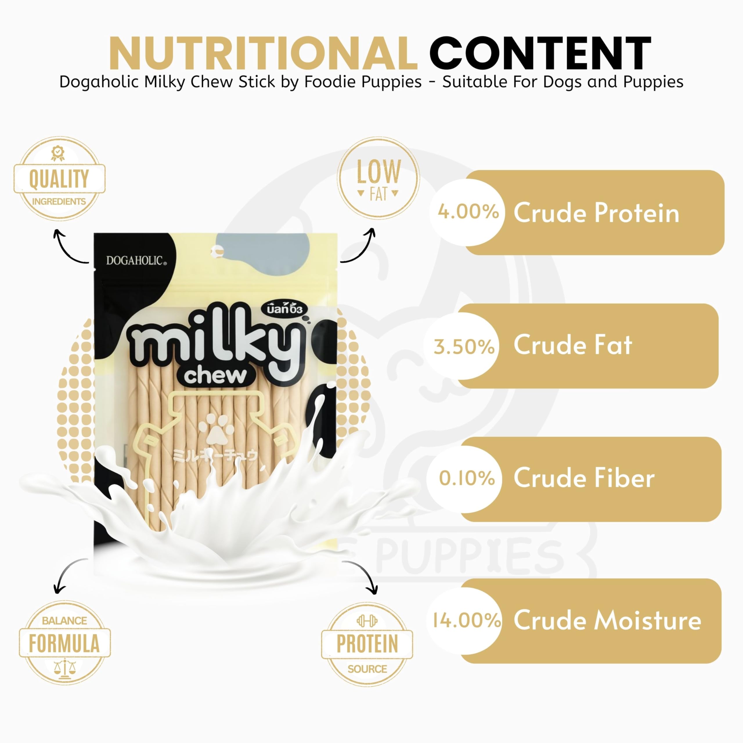 Dogaholic Milky Chew Stick (30 in 1) (Pack of 3) Dog Treat | Healthy & Highly Digestible Treat Suitable for All Breeds Sizes | Sold by Foodie Puppies with Free Key Ring