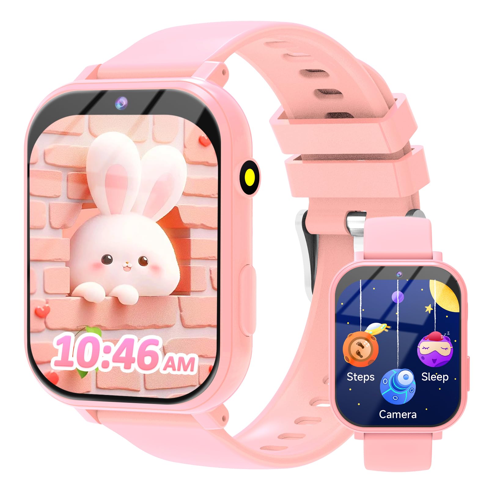 clleylise Reloj Inteligente Niño/Niña - Smartwatch para Niños con Monitor de Sueño, Modos de Deporte, Contador de Calorías, 18+ Juegos Educativos Niños de 4+ Años (Rosa)