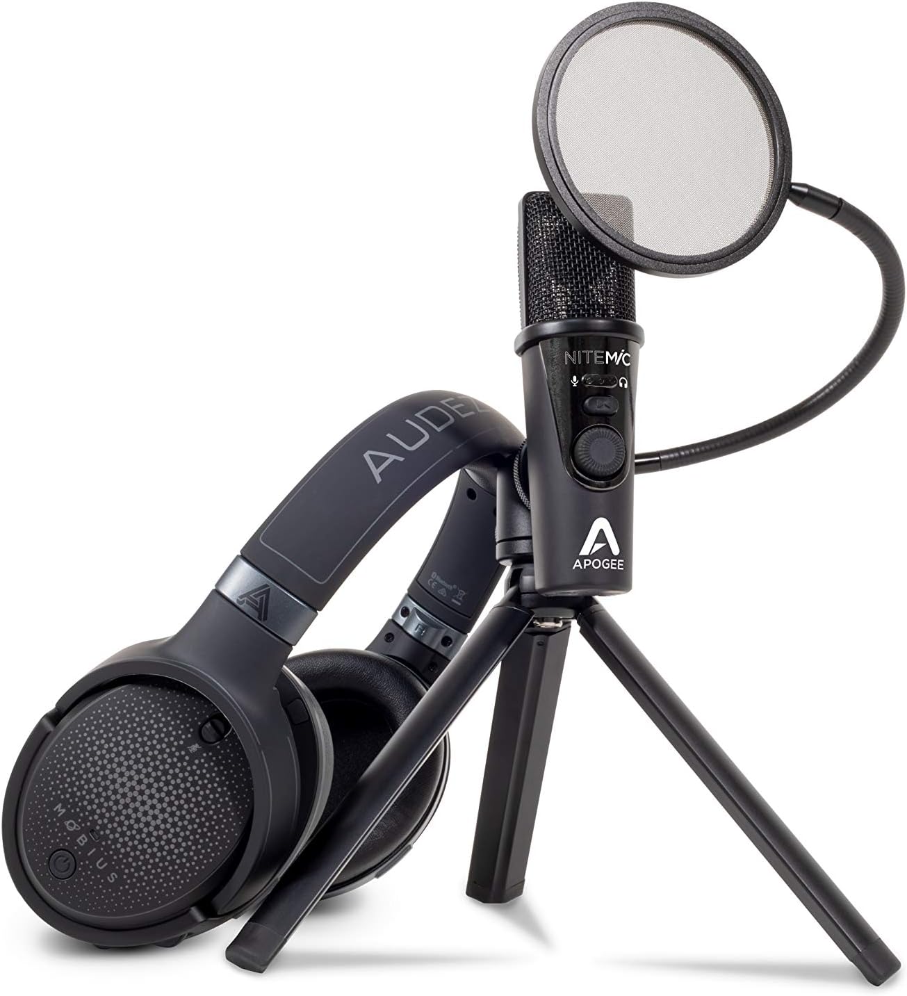 Mobius and Apogee Ultimate Streaming Bundle | Audeze Headphones with Latest Apogee Mic | USB | Black