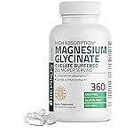 Bronson Magnesium Glycinate 200 MG per Serving Chelated for High Absorption, Gentle On Stomach, Non-GMO, 360 Vegetarian Capsules