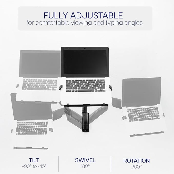 Soporte de pared ajustable para laptop VIVO negro miniatura 6