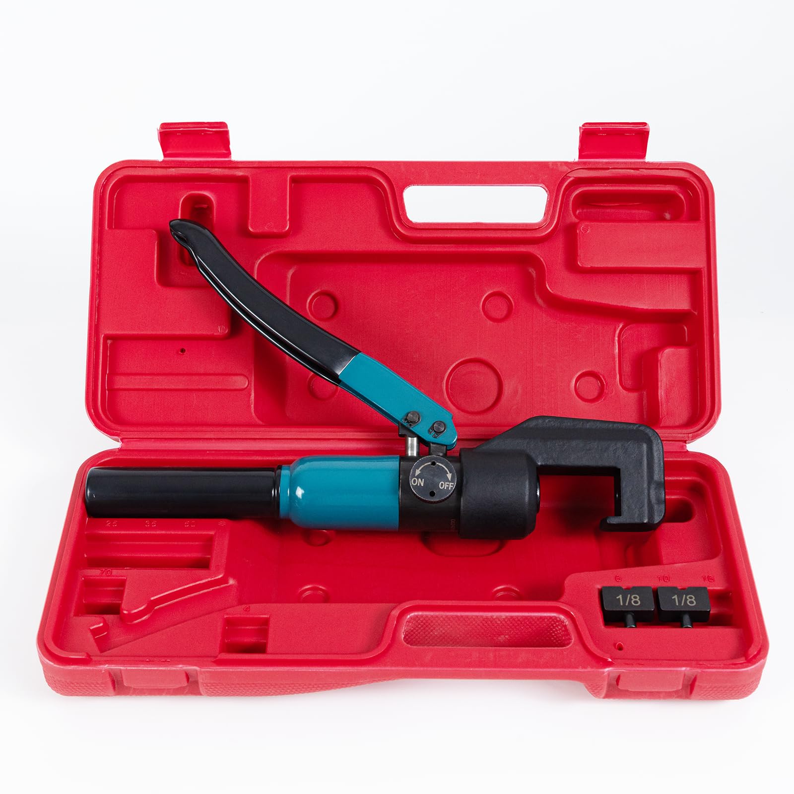 Muzata45KN Upgraded Custom Hydraulic Hand Crimper Tool for 1/8" Stainless Steel Cable Railing Kit Hardware Wire Rope Swaging Kit with 1Pair 1/8" Dies CR09, CT1