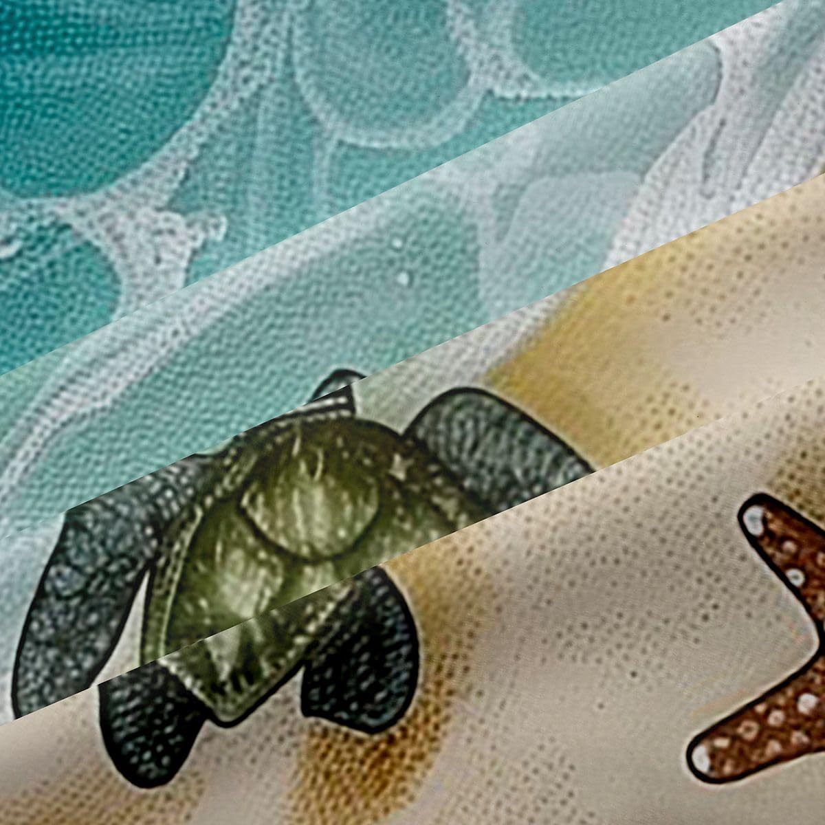 Homemissing Tende oscuranti con tartaruga marina tende oscuranti con sabbia costiera per la decorazione della camera da letto stelle marine spiaggia tonalità termoisolanti trattamenti per finestre con