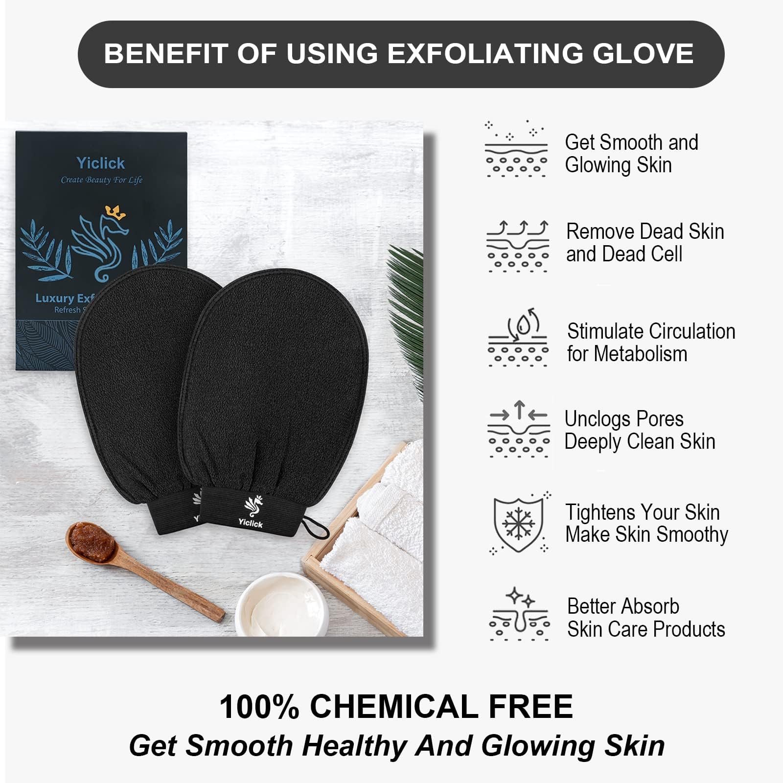 Guantes exfoliantes coreanos 2 piezas, exfoliante corporal para baño ducha exfoliante manopla exfoliación, exfoliante corporal, guante removedor de piel muerta para mujeres hombres