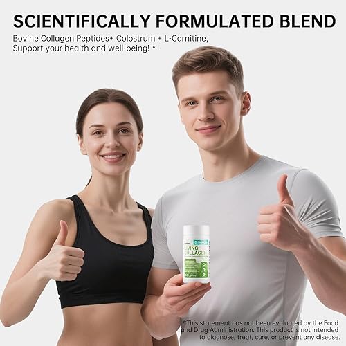 Miniatura 6 de DrBioCare Suplemento de Complejo de Colágeno Vivo con L-Carnitina, Péptidos de Colágeno de Bóvinos Alimentados con Pasto, Colostro Bovino, Extracto