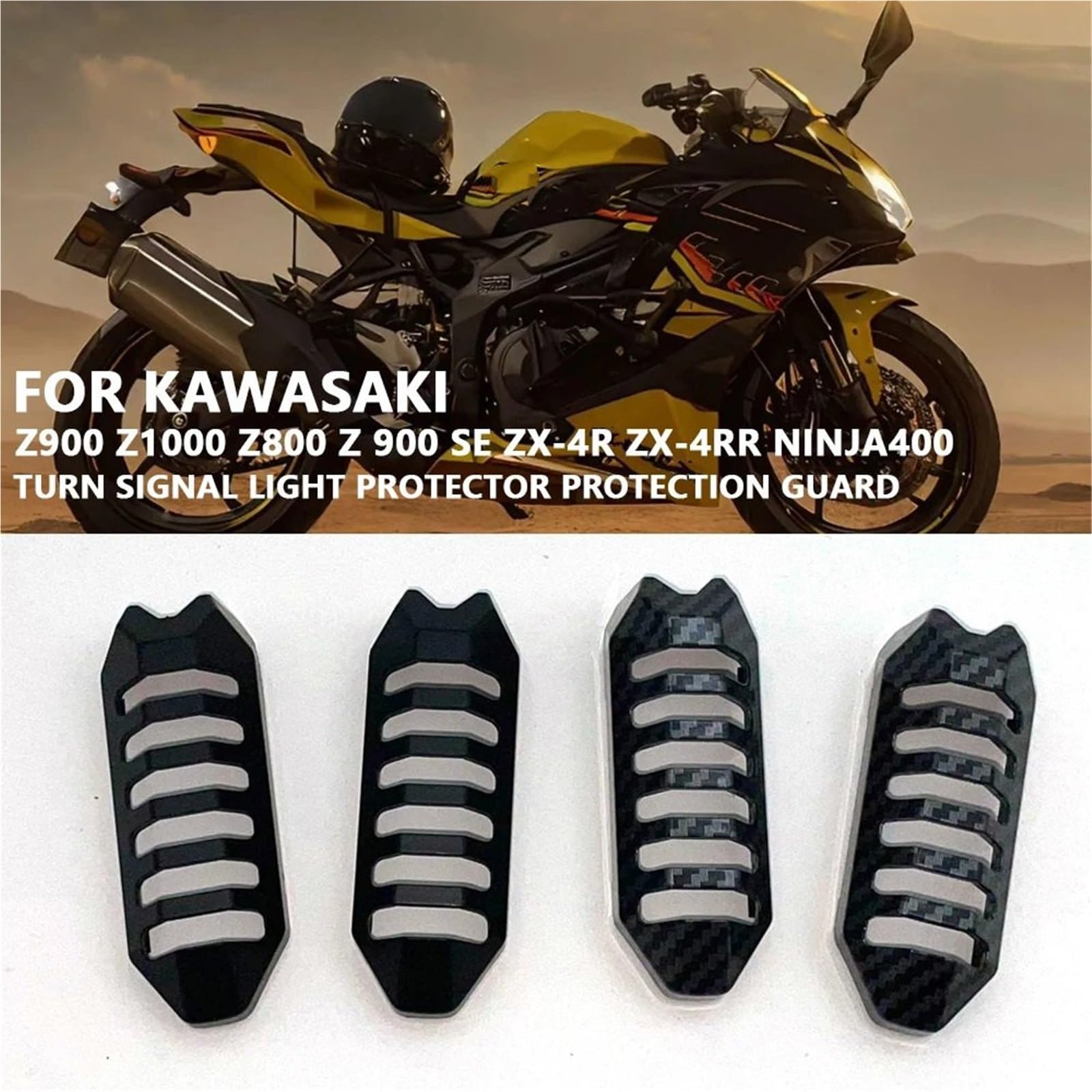 Pasuje do Z900 Z1000 Z800 SE ZX-4R ZX-4RR Ninja400 Osłona kierunkowskazu Osłona ochronna Osłona ochronna na światła przeciwmgielne Osłona R(Black)