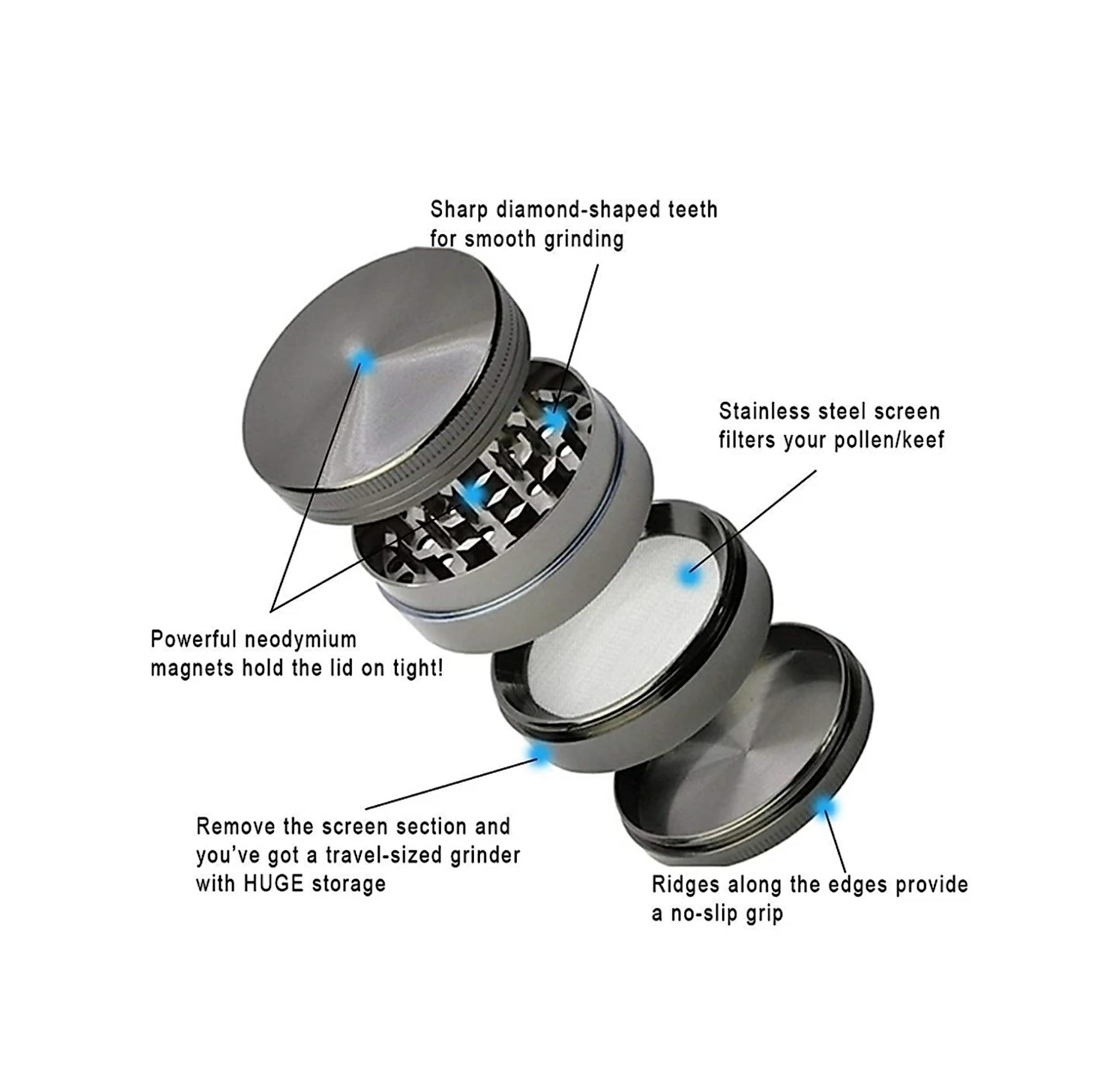 Metal Herb Grinder - Assorted Colors -3 Metal Herb Grinder - Assorted Colors -3
