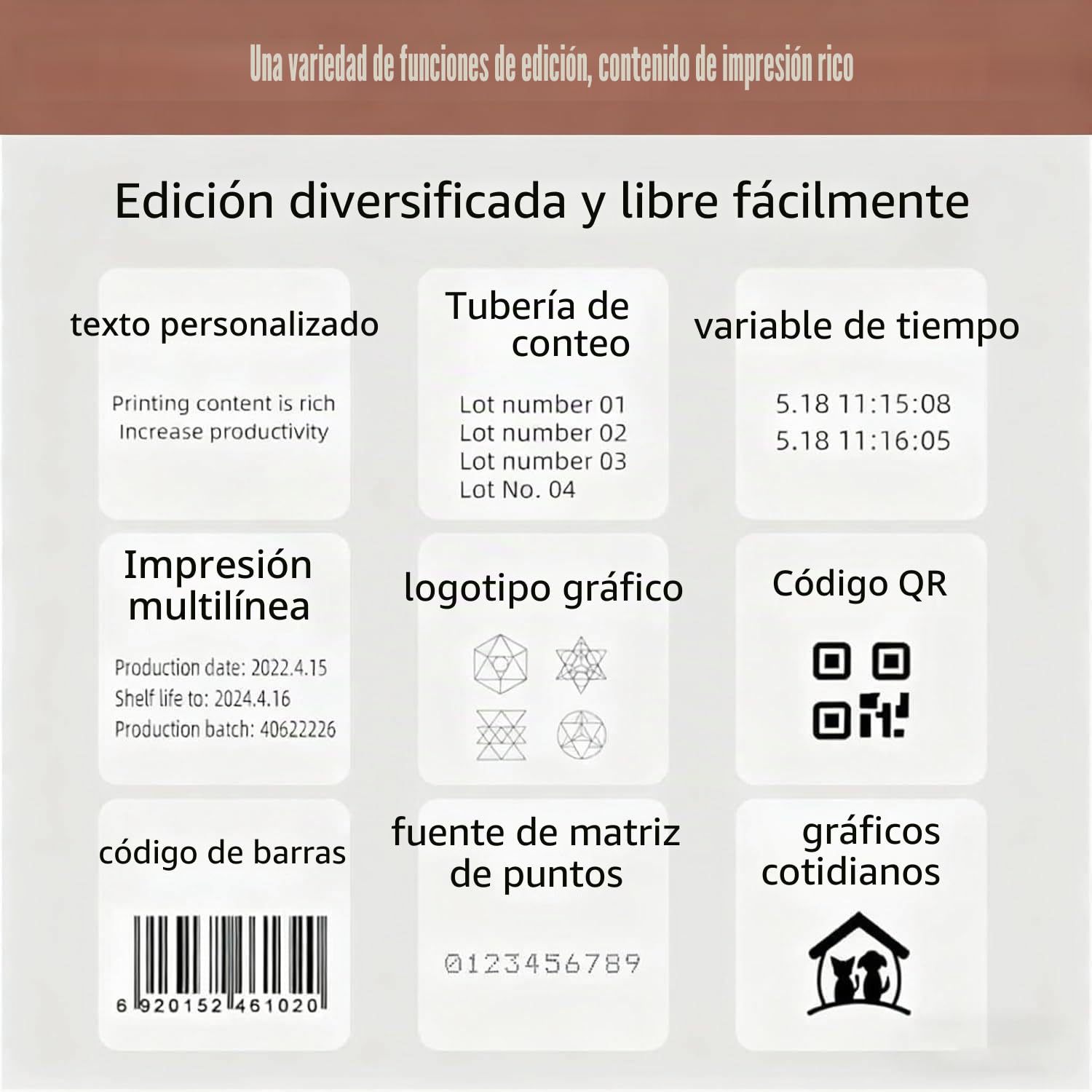 Máquina Codificadora Automática Con Pantalla Táctil, Impresora De Inyección De Tinta Industrial, Codificadora En Línea, Codificadora De Fecha, Para Códigos De Barras De Texto, Números De Lote 12.7mm