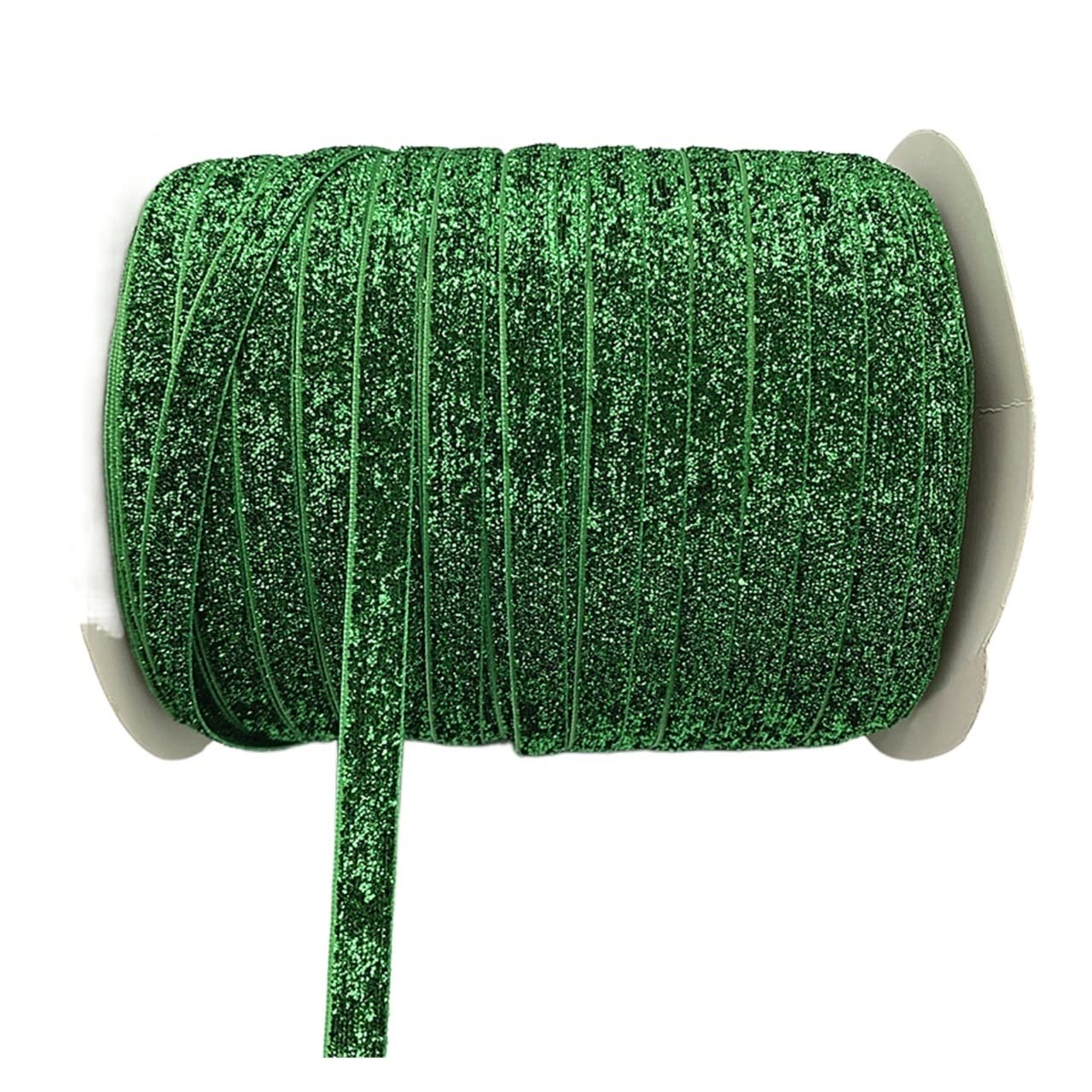 EliteKoopers 1M LightGreen Glitter Ribbon 10mm Wide, Sparkly Fabric Ribbon for Gift Crafters Sewing Wedding Party Brithday Wrap Making Hair Bows Floral Projects
