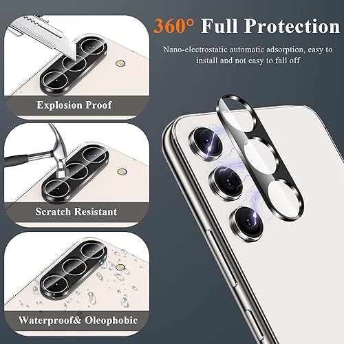Miniatura 6 de YMHML Paquete de 3 protectores de pantalla para Samsung Galaxy S23 de vidrio templado, actualización de huellas dactilares, compatible con 3
