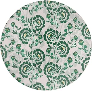 Green Cut Flowers Patterns Fridge Magnets Round Refrigerator Glass Sticker Whiteboard Magnetic Stickers for Photos 4 PCS , Style-16