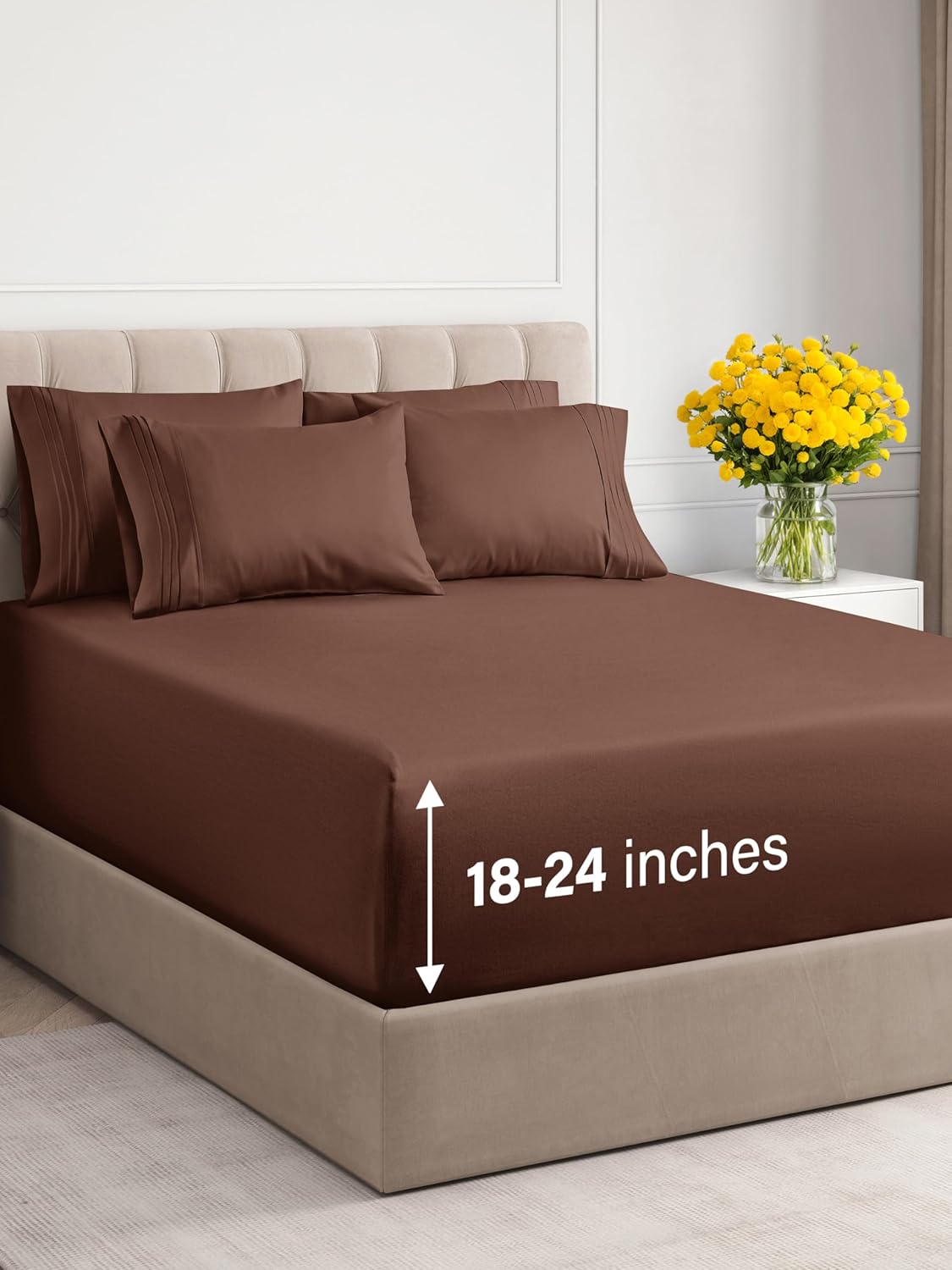 CGK Unlimited Extra Deep Pocket Sheets King Size White Super Deep