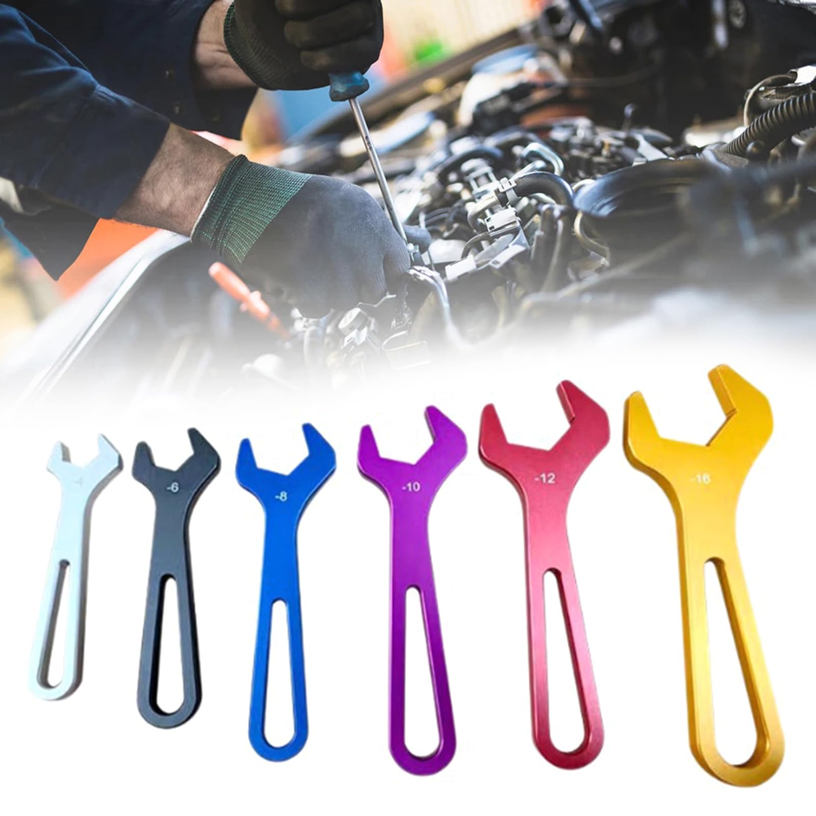 6 chiavi in alluminio resistenti e chiavi per raccordi per tubi, adatte per riparazione di camion e manutenzione rapida dell'auto