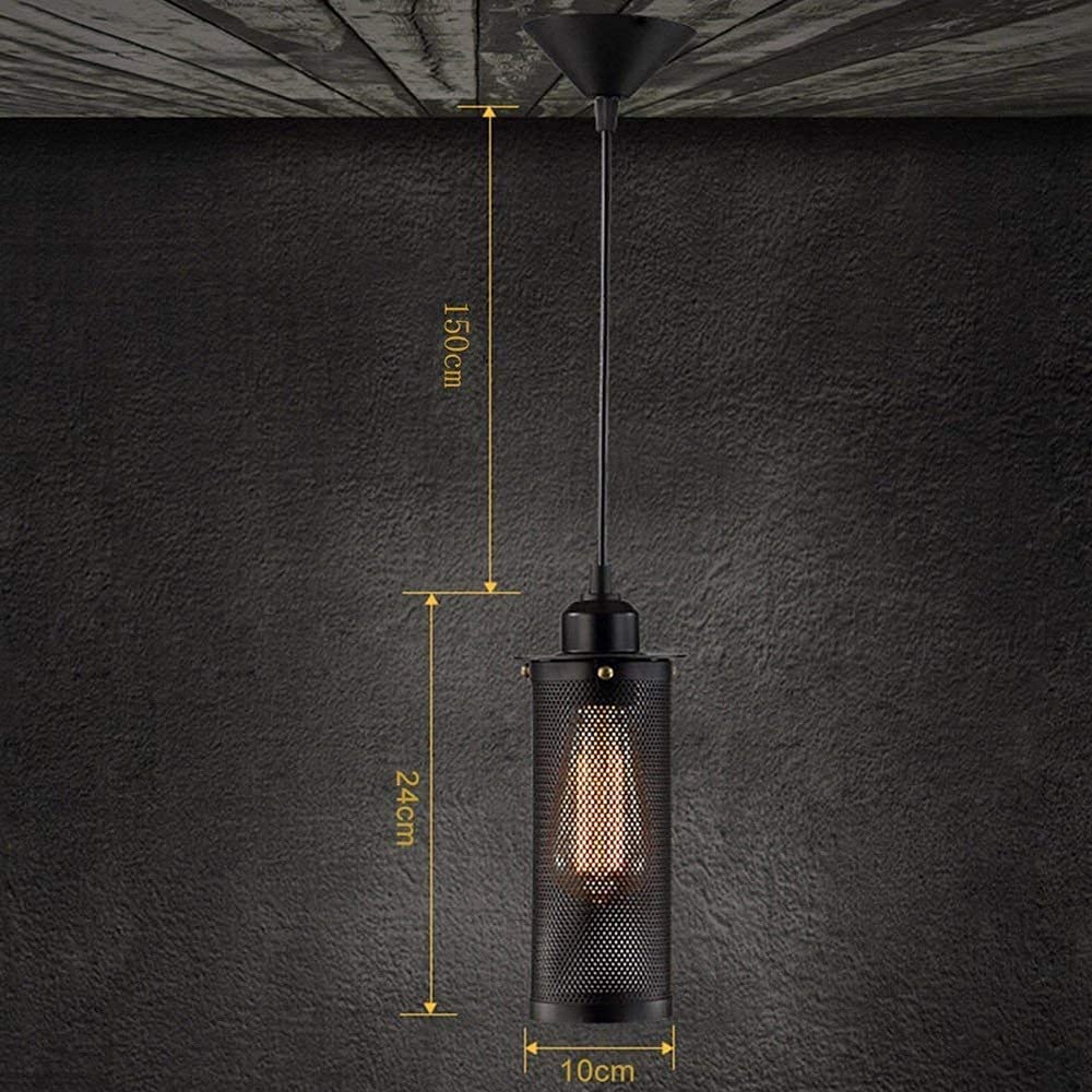 Przemysłowe wyposażenie oświetlenia metalowa klatka wisząca światło 1 światło retro vintage lampy sufitowe na wyspę kuchenną jadalnię dekoracje, czarne wykończenie e27