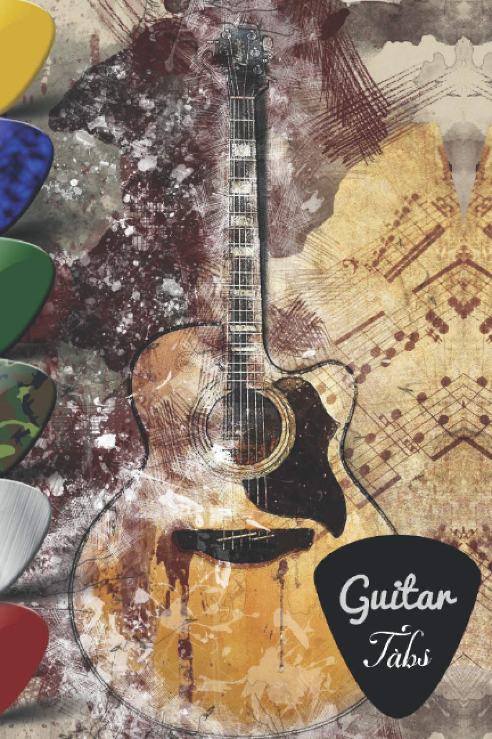 Guitar Tabs Notebook: 6 String Guitar Chord and Tablature Staff Music Paper for Guitar Players, Musicians, Teachers and Students ( 120 Pages) (Guitar Manuscript Books)