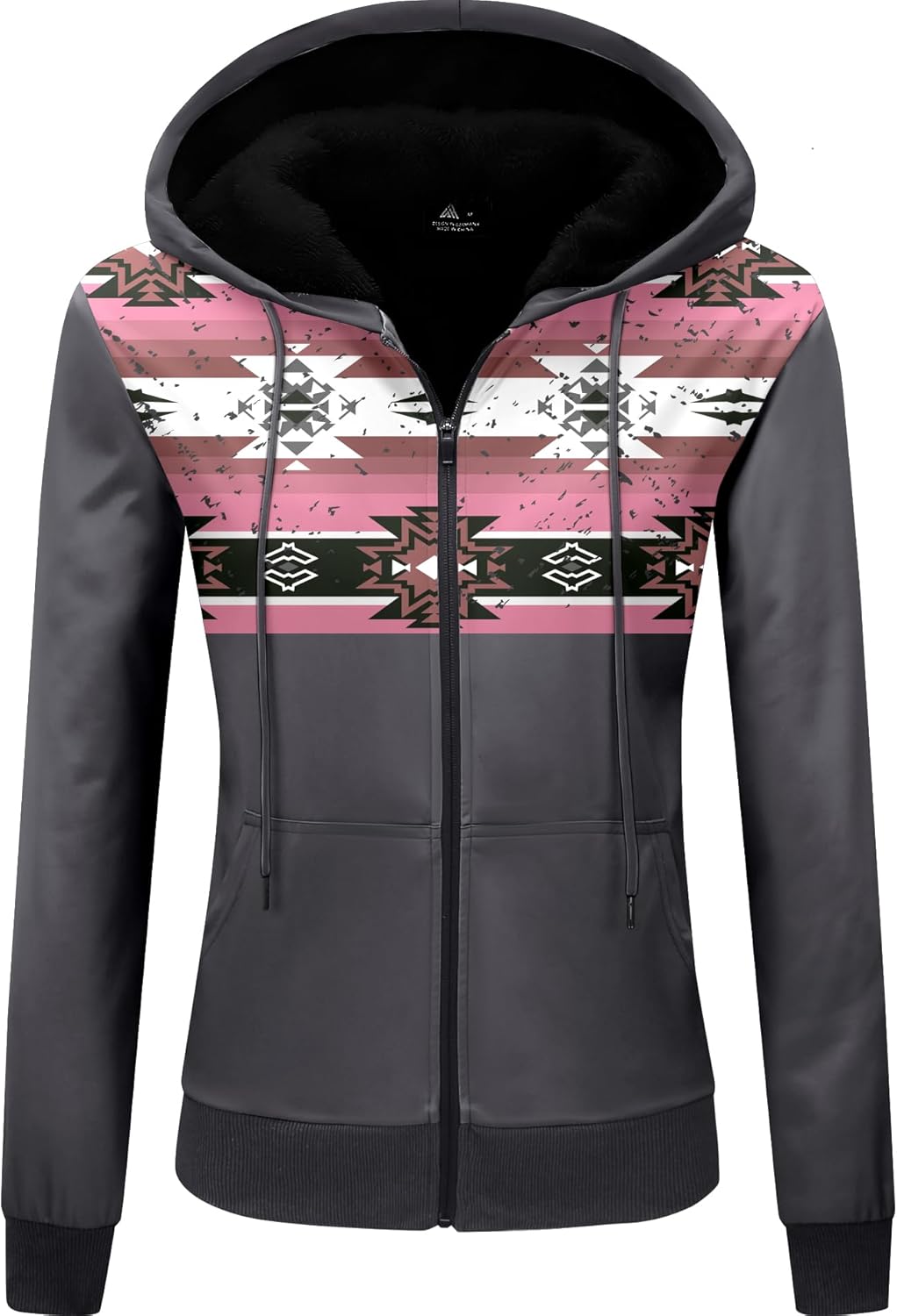 Womens Fleece Zip Up Hoodies Winter Sherpa Lined Jacket Hooded Zipper Sweatshirt Casual Thick Warm Outerwear Coat