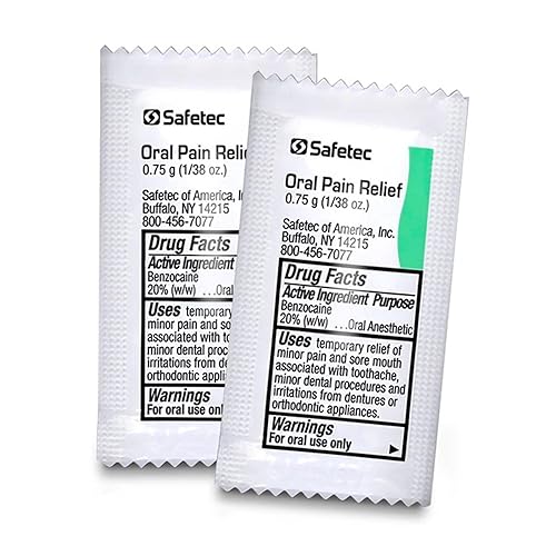 Miniatura 3 de Safetec Alivio del dolor oral, paquetes de 0.03 oz, caja de 144