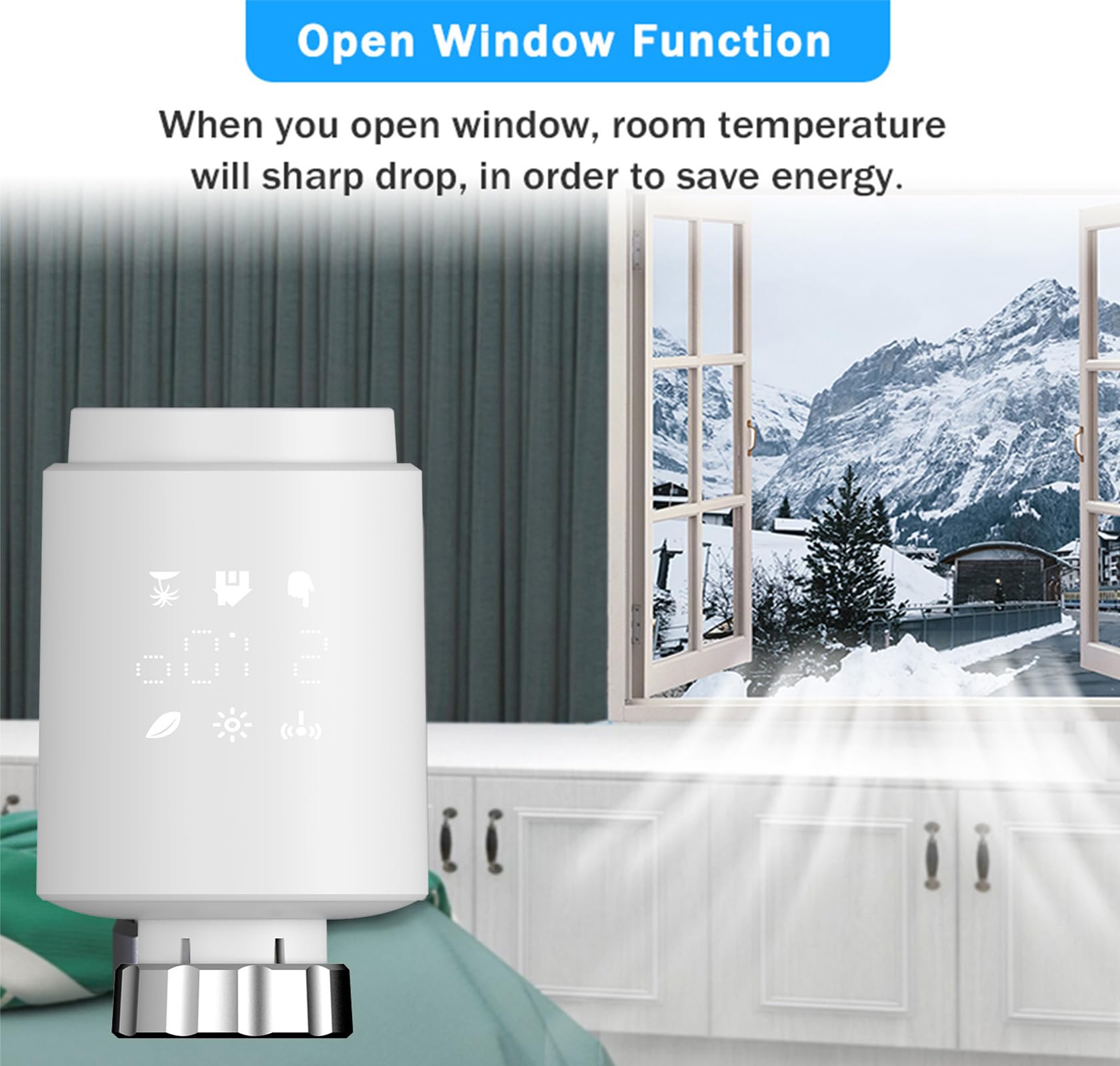 Smart WiFi Attuatore Radiatore Wifi Direct Programmabile Termostatico Valvola del Radiatore Supporto Alexa Googlehome Nessun gateway richiesto