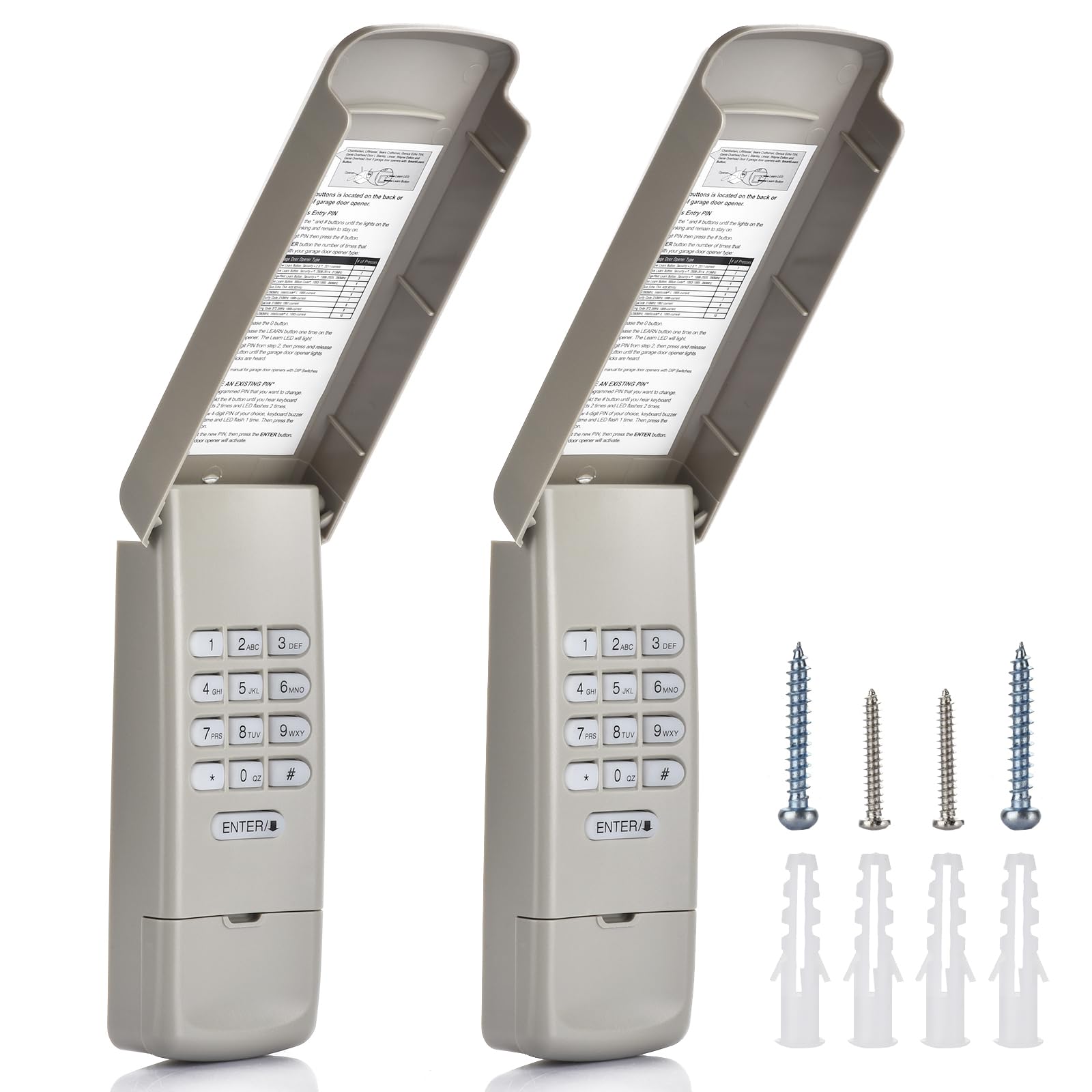 2 Pack Garage Door Opener Keypad Compatible with LiftMaster 877MAX Chamberlain LiftMaster Craftsman Garage Door Openers Since 1993，Wireless Keypad Keyless Entry, Security 2.0 Garage
