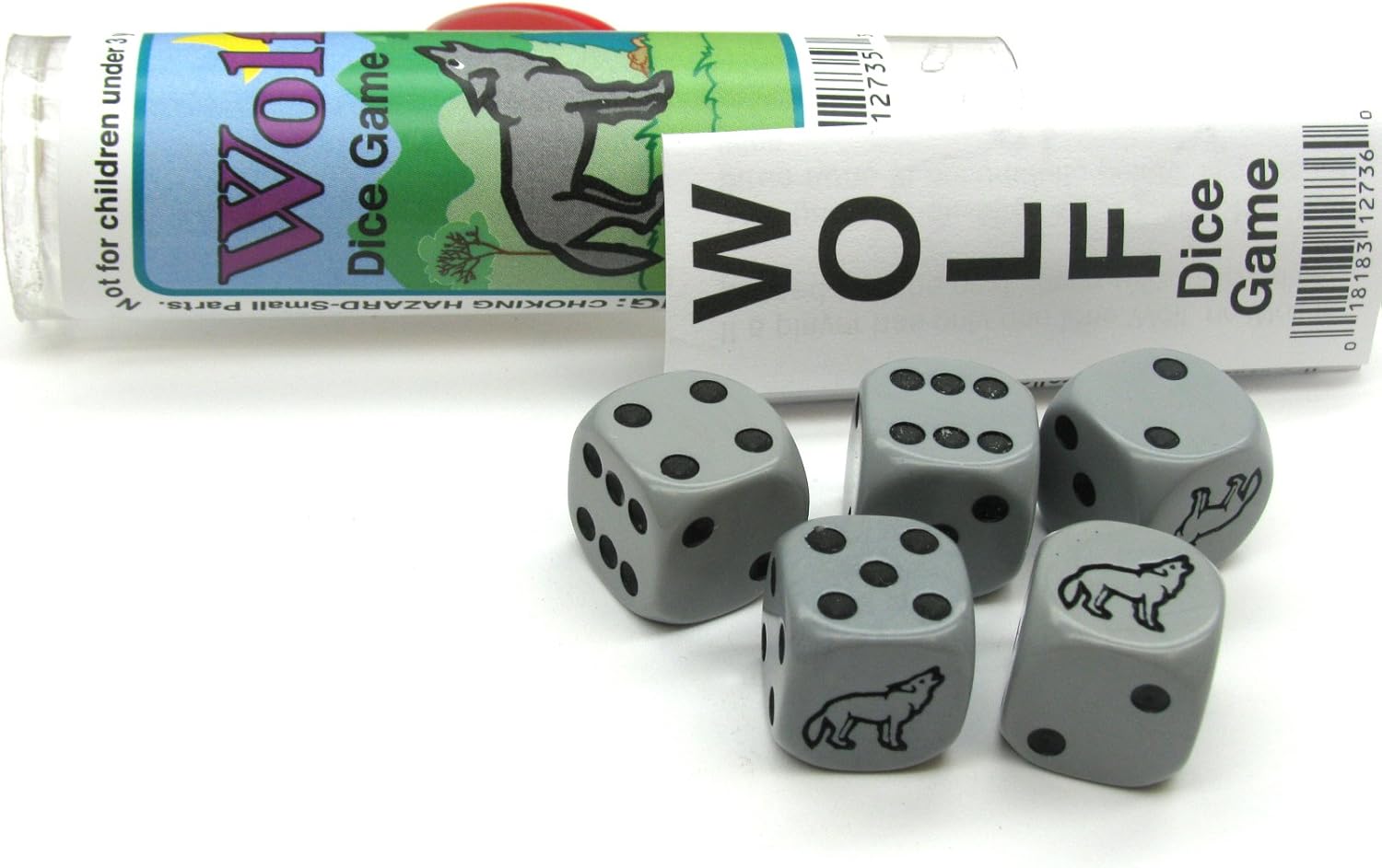Koplow Games Wolf Dice Game 5 Dice Set with Travel Tube and