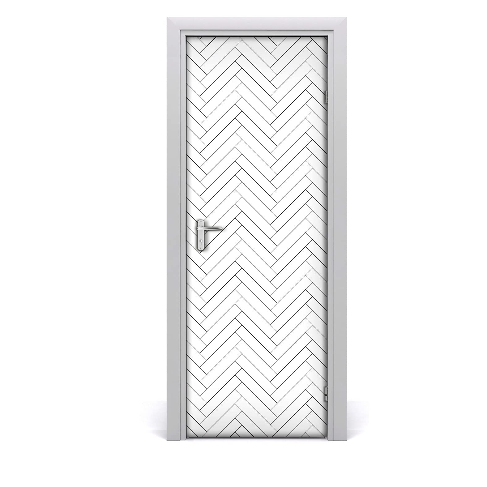 Autocollant de porte étanche et Magic-Stick motif Herringbone 85x200