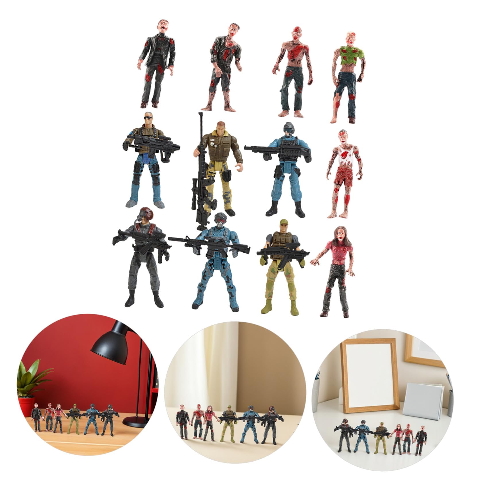 PartyKindom Set di Soldatini in Plastica, 12 Pezzi, Figure da 10 Cm | Articolati, Bordi Lisci senza Sbavature, per Ragazzo Ragazza, Stimola L'immaginazione Stile Casuale