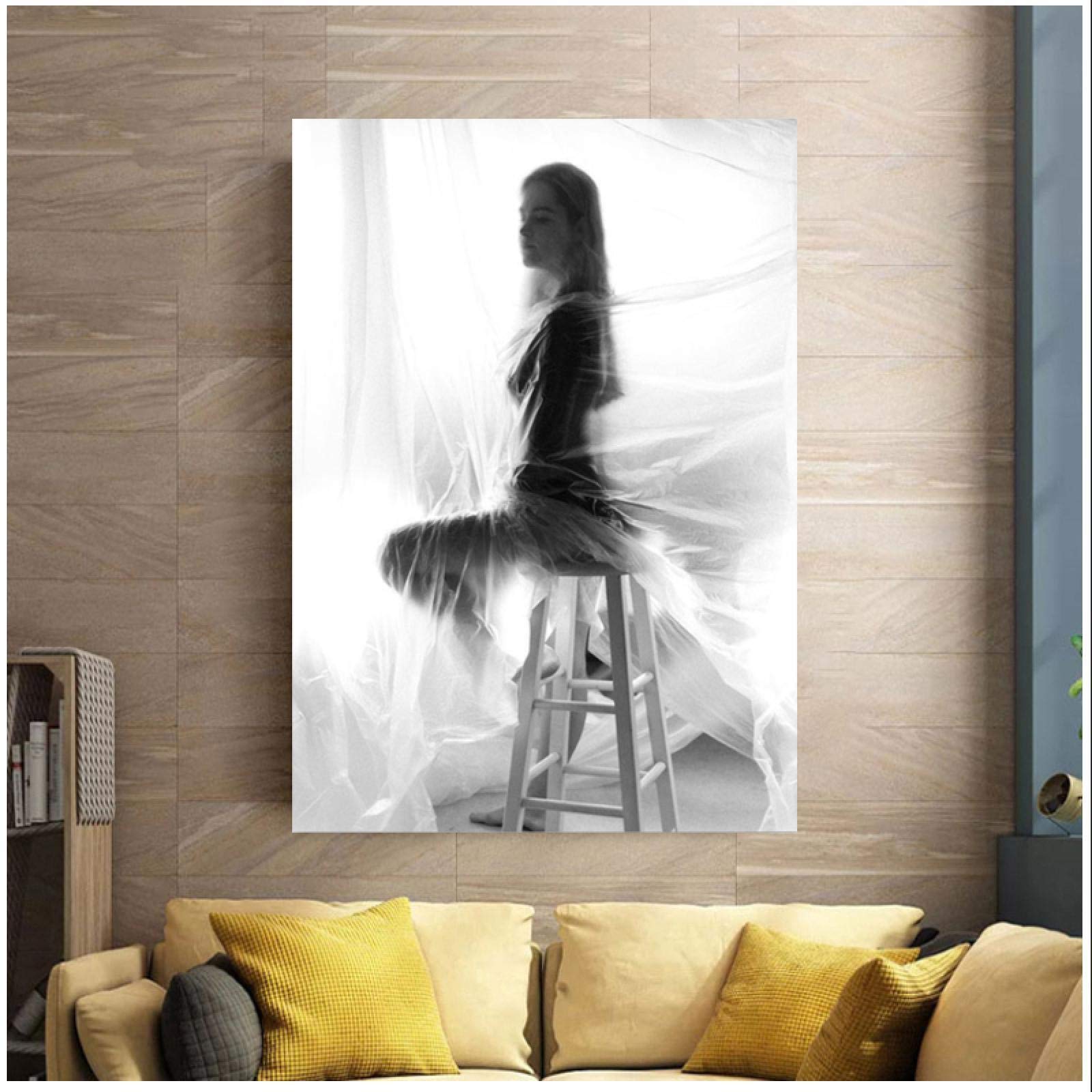Toile D'Art Mural En Noir Et Blanc - Photo Féministe - Tendance - Décoration Murale - Sans Cadre