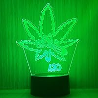 Vista 25 de 420 hojas 3D LED lámpara de mesa luz nocturna ilusión visual óptica decoración del hogar iluminación