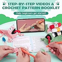 Vista 60 de Crochetta Kit de ganchillo para principiantes, kit de animales de ganchillo Amigurumi con tutoriales en video paso a paso, paquete de inicio