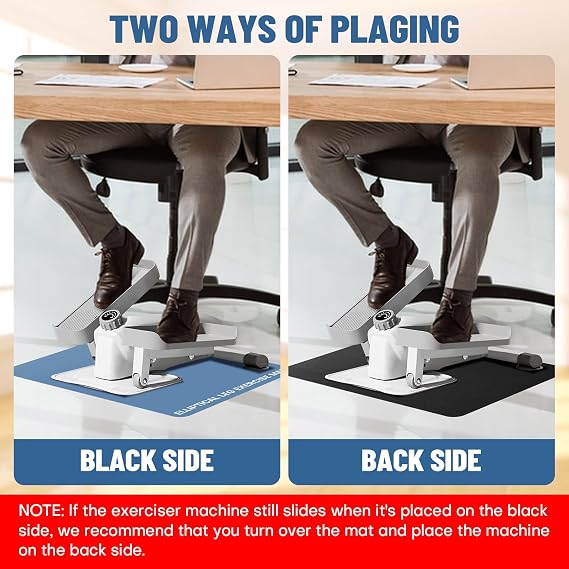 Under Desk Elliptical Mat - Non-Slip Exercise Equipment for Peloton Bike, Small Exercise Mat for Desk Workout Equipment