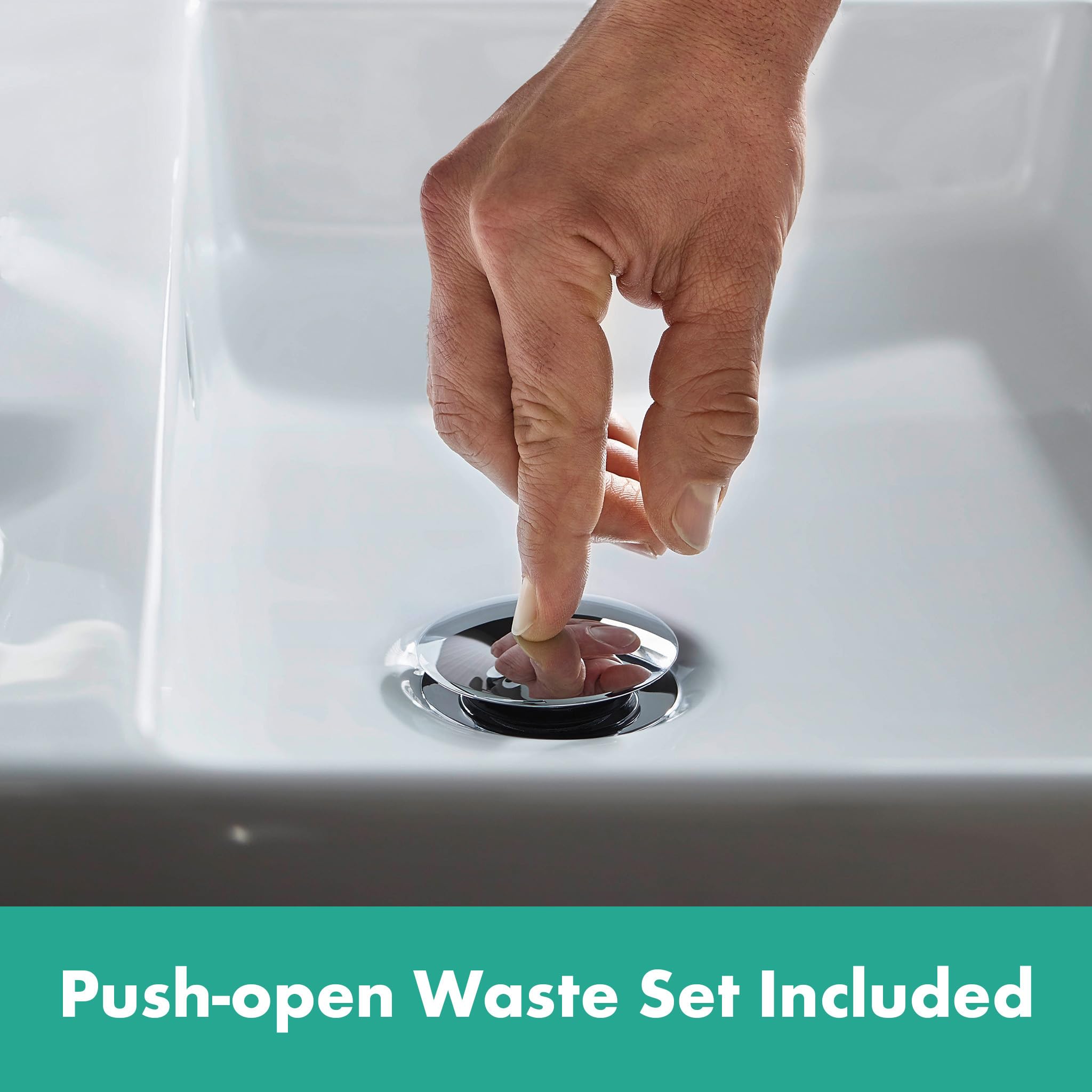 hansgrohe Tecturis S Fine - jednouchwytowa bateria umywalkowa z zestawem odpływowym, kran łazienkowy z wylewką 112 mm, oszczędność wody (EcoSmart+) i energii (CoolStart), chrom, 73320000