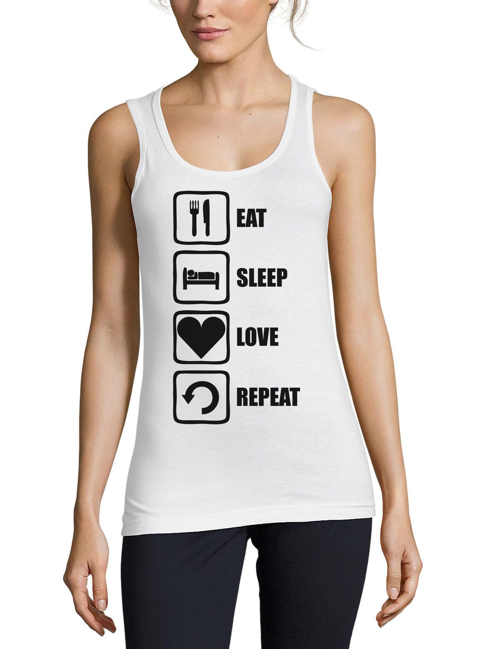 Camiseta Atspauda Eat Sleep Love Repeat ideal para el día a día relajado 3
