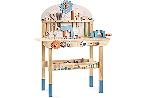 ROBUD Large Wooden Play Tool Workbench for Kids