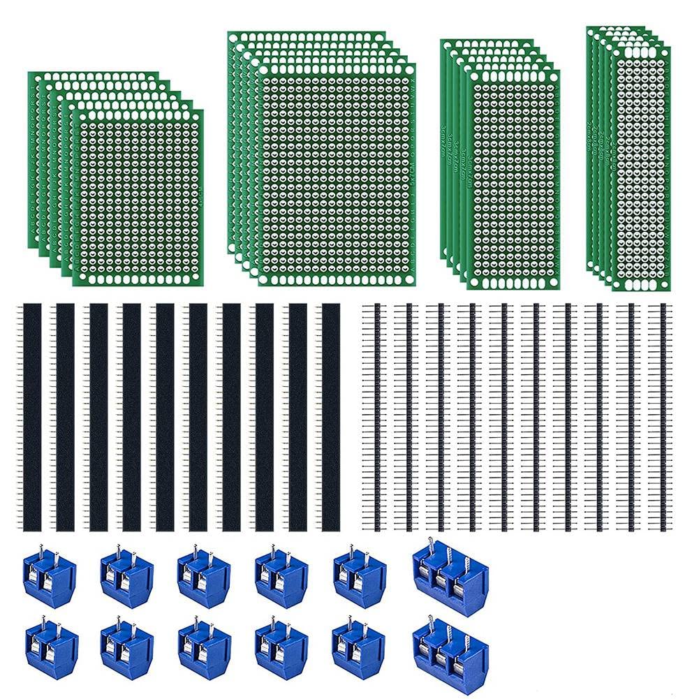 Amazon.co.jp: huanzhi 52ピース PCBボードキット、両面ユニバーサル