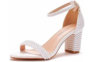 3 Inches Block Heels Sandals Women-Crystal Queen