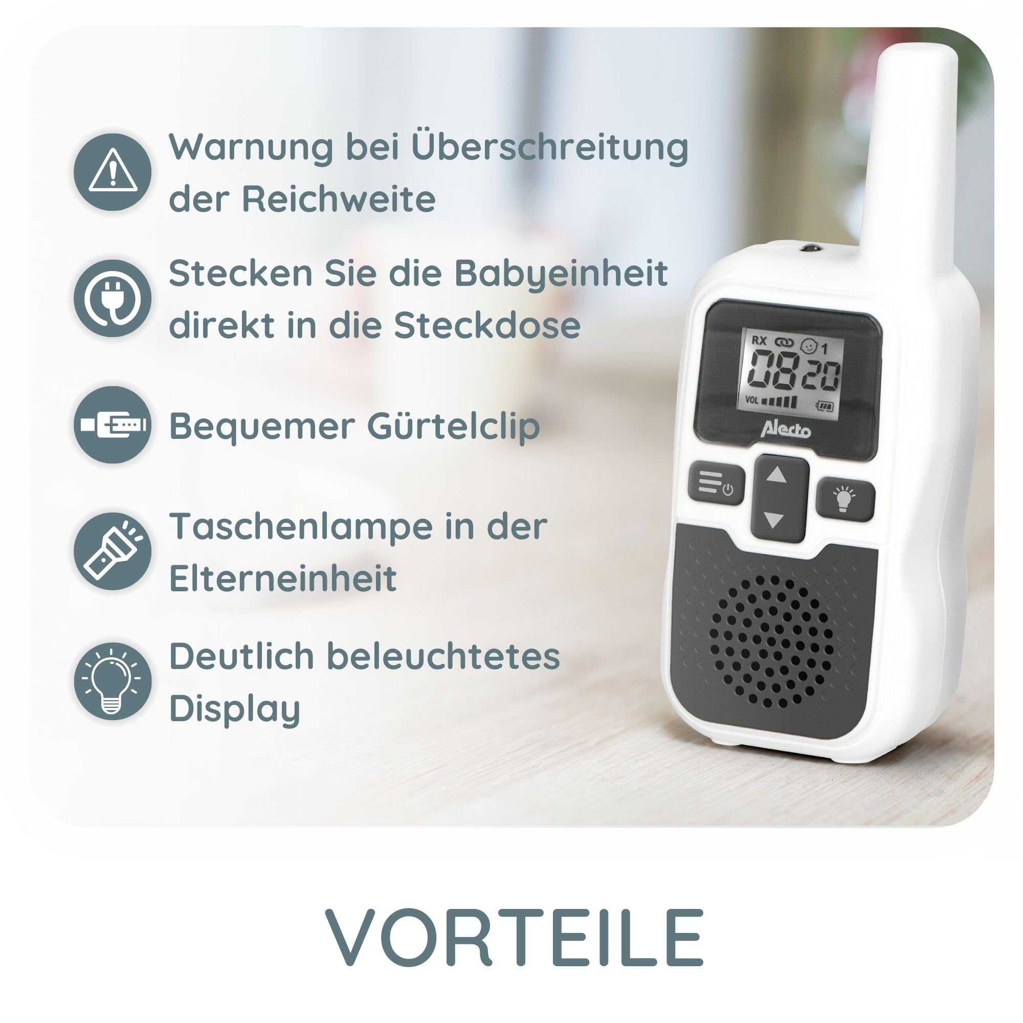 Alecto DBX-80 - Baby DBX-80 Babyphone - Babyfon - Baby Phone - Ohne Kamera