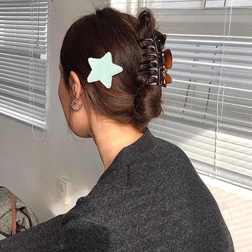 Miniatura 5 de Paquete de 30 pinzas para el pelo esponjosas con forma de estrella, pinzas para el pelo suaves con forma de estrella, pinzas para el pelo